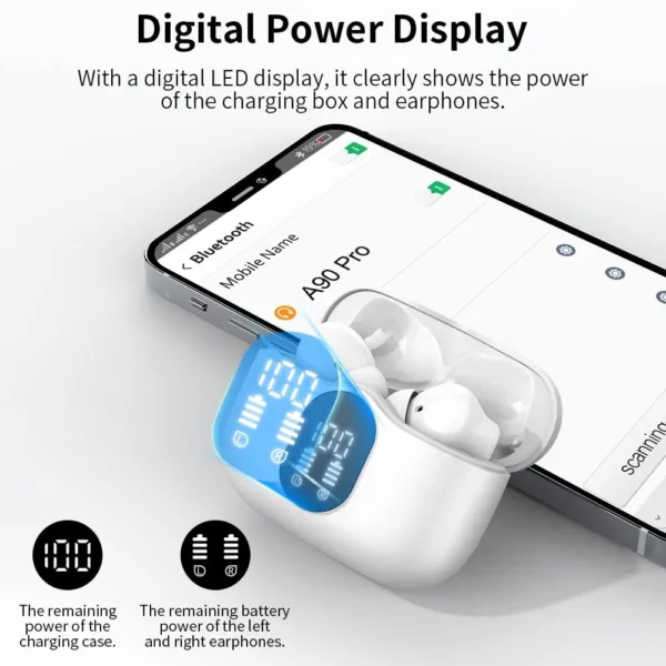 Wireless Earbuds with Bluetooth 5.3, In-Ear Headphones Featuring 4 ENC Mics and 36 Hours of Playtime, LED Display Included. - Image 5